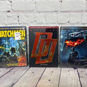 New Super Hero DVDs Lot of 3 - Watchmen Daredevil Slip The Dark Knight - Sealed